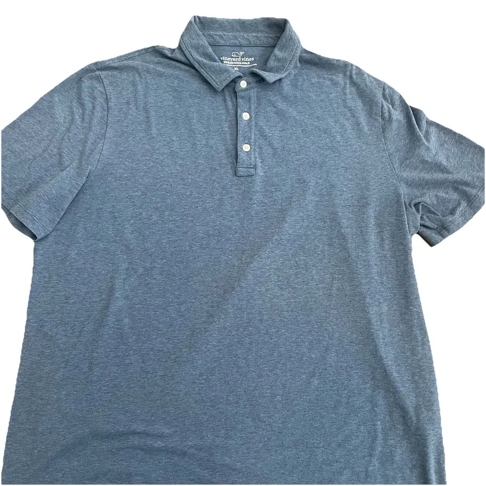 Vineyard Vines Edgartown Polo Golf Shirt‎ Mens XL Short Sleeve 44" Chest Blue - Picture 8 of 9